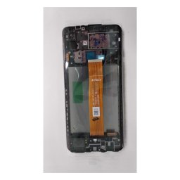Samsung Galaxy A12 Nacho (A127) kompatibilis LCD modul kerettel, OEM jellegű, fekete