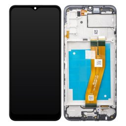 Samsung Galaxy A03s kompatibilis LCD modul kerettel, OEM jellegű, fekete