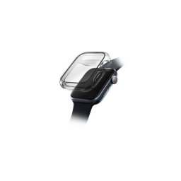 Uniq Garde Hybrid Apple Watch 41mm tok, kijelzővédő felülettel, fekete-átlátszó