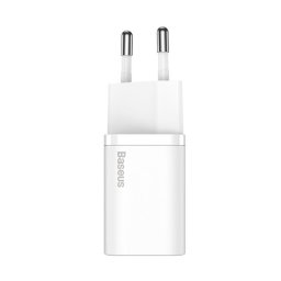 Baseus Super-Si hálózati gyorstöltő adapter USB-C, 20W, fehér