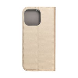 Magnet Apple iPhone 14 Pro Max mágneses flip tok, arany
