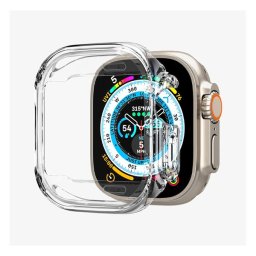 Spigen Ultra Hybrid Apple Watch UItra 2 / 1 49mm tok, kijelzővédő felülettel, Crystal Clear, átlátszó