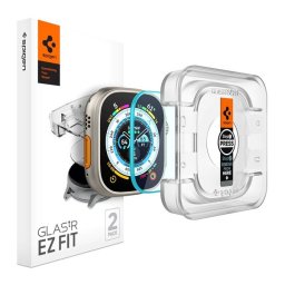 Spigen Glas.tR EZ Fit Apple Watch Ultra 3 / 2 / 1 49mm tempered kijelzővédő fólia felhelyező kerettel (2db)