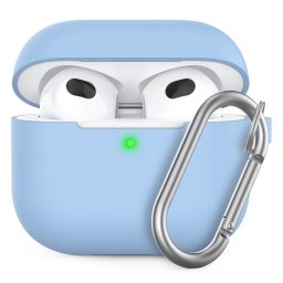 Phoner Simple Apple Airpods 3 szilikon tok akasztóval, éjkék