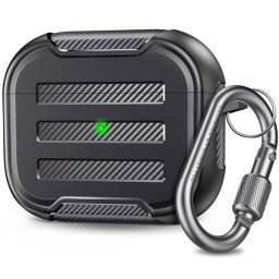 Phoner Carbon Apple Airpods Pro szilikon tok akasztóval, fekete