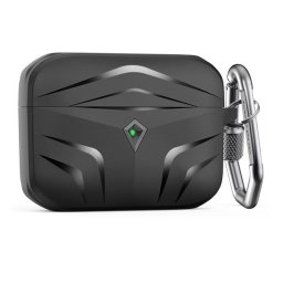 Phoner Rubber Apple Airpods Pro szilikon tok akasztóval, fekete