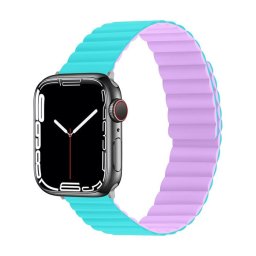 Phoner Rever Apple Watch forgatható mágneses szilikon szíj, 49/45/44/42mm, M/L, kék/lila