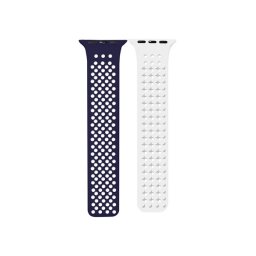Phoner Spike Apple Watch szilikon szíj, 38/40/41mm, kék/fehér