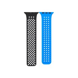 Phoner Spike Apple Watch szilikon szíj, 49/45/44/42mm, fekete/kék