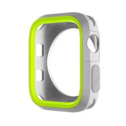 Phoner Twin Apple Watch szilikon tok, 45mm, ezüst/zöld
