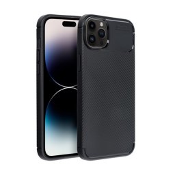 Forcell Carbon Premium Apple iPhone 14 Plus karbon mintás szilikon tok, fekete