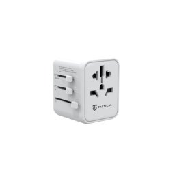 Tactical PTP világutazó adapter / nemzetközi hálózati adapter töltő USB-A+ USB-C, UK/US/AU/EU, fehér