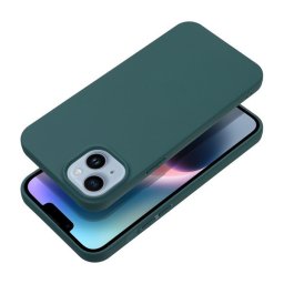 Matt Apple iPhone 15 Plus szilikon tok, zöld