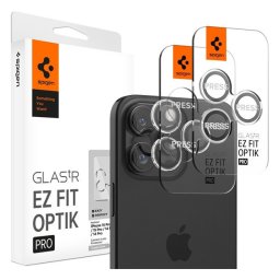 Spigen Glas.tR EZ Fit Optik Pro Apple iPhone 14 Pro / 14 Pro Max / 15 Pro / 15 Pro Max / 16 Pro / 16 Pro Max / 17 Pro / 17 Pro Max, Tempered kameralencse-védő fólia (2db)