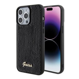 Guess Sequin Script Metal Apple iPhone 15 Pro Max hátlap tok, fekete