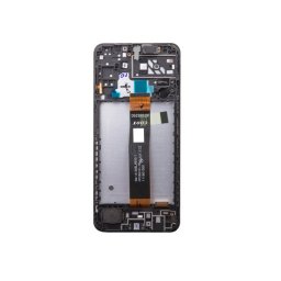 Samsung Galaxy A04s LCD modul kerettel, OEM jellegű, fekete ( A047F )