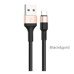 Hoco X26 Xpress USB / USB-C töltő- és adatkábel, 1m, fekete / arany