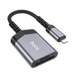 Hoco UA25 kártyaolvasó 2in1, Apple iPhone Lightning (8-pin) szürke