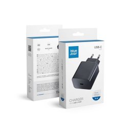 Blue Star hálózati töltő USB-C + 3A PD, 25W, QC 4.0 funkció, fekete