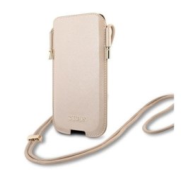 Guess Saffiano GUHCP12MSAPSLG 6,1" telefontartó táska, arany