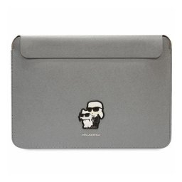 Karl Lagerfeld Sleeve Saffiano Karl&Choupette KLCS16SAKCPMG 16" laptop tok, ezüst
