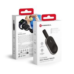 Forcell F-energy Mini Apple watch kompatibilis vezeték nélküli töltő / power bank, fekete (1A 2,5W/1200mAh)