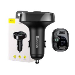 Baseus T típusú Bluetooth 2xUSB-A microSD FM adó, fekete