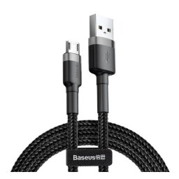 Baseus Cafule USB / Micro-USB töltő- és adatkábel, 2,4A, 1m, szürke-fekete
