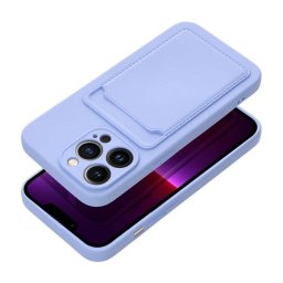 Apple iPhone 16 Plus kártyatartós szilikon tok, lila