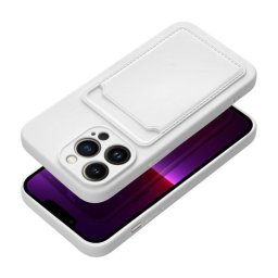 Apple iPhone 16 Plus kártyatartós szilikon tok, fehér