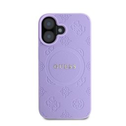 Guess Saffiano Peony Classic Logo Apple iPhone 16 hátlap tok, lila GUHMP16SPSAPSMEU