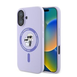 Karl Lagerfeld Silicone KC Heads Ring Apple iPhone 16 Plus hátlap tok, lila KLHMP16MSCMKCRHU