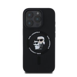 Karl Lagerfeld Silicone KC Heads Ring Apple iPhone 16 Pro Max hátlap tok, fekete KLHMP16XSCMKCRHK