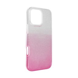 Apple iPhone 16 Pro Max csillámos hátlap tok, átlátszó/rózsaszín