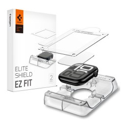 Spigen EliteShield EZ Fit Apple Watch 11 /Watch 10 46mm kijelzővédő fólia felhelyező kerettel (2db)