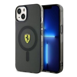 Ferrari Translucent iPhone 14 / 15 / 13 MagSafe kompatibilis kemény hátlap tok, fekete-átlátszó FEHMP14SURKK
