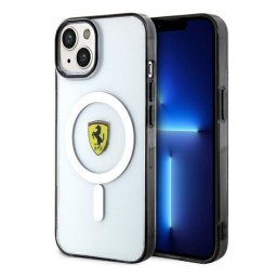 Ferrari Outline iPhone 14 / 15 / 13 MagSafe kompatibilis kemény hátlap tok, átlátszó FEHMP14SURKT