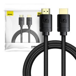 Baseus High Definition Series HDMI 2.1 kábel, 8K 60Hz, 3D, HDR, 48Gbps, 3m, fekete