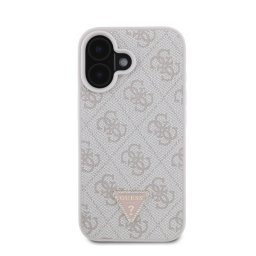 Guess PU 4G Strass Triangle Metal Logo Apple iPhone 17e / iPhone 16e hátlap tok, rózsaszín