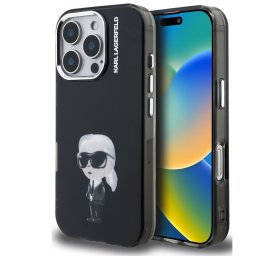 Karl Lagerfeld IML Aquarelle Karl iPhone 15 Pro Max hátlap tok, fekete