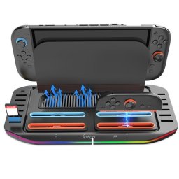 iPega SW2210 Nintendo Switch 2 multifunkcionális töltő állomás, RGB világítással, fekete