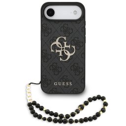 Guess PU 4G Metal Logo Strap Apple iPhone Air (2025) hátlap tok karpánttal, fekete