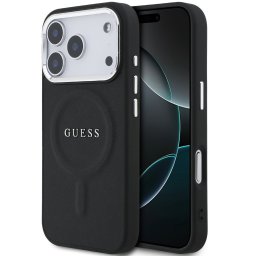 Guess PU Saffiano Apple iPhone 17 Pro MagSafe hátlap tok, fekete
