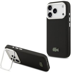 Lacoste Iconic Petit Pique Camera Stand Apple iPhone 17 Pro Max MagSafe tok kitámasztóval, fekete