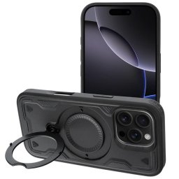 Frost Armor Apple iPhone 18 Pro / 17 Pro starabíró tok kitámasztóható gyűrűvel, fekete