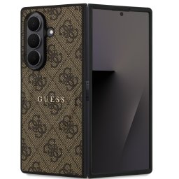 Guess PU Leather 4G Colored Ring Samsung Galaxy Z Fold 7 mágneses kemény hátlap tok, barna