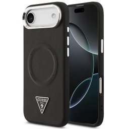 Guess PU Leather Triangle Logo Apple iPhone Air (2025) MagSafe hátlap tok, fekete