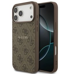 Guess 4G Ring Classic Logo Apple iPhone 17 Pro Max MagSafe hátlap tok, barna