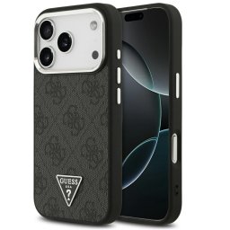 Guess 4G Triangle Logo Apple iPhone 17 Pro MagSafe hátlap tok, fekete-ezüst