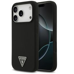 Guess Silicone Triangle Logo Apple iPhone 17 Pro Max MagSafe hátlap tok, fekete